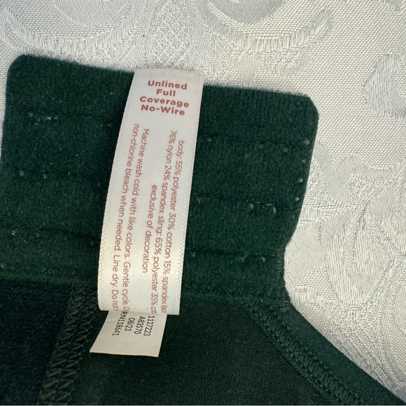 Cacique Bra Size 40D Unlined Full Coverage No‎ Wire Green Lace Stained - Picture 7 of 11